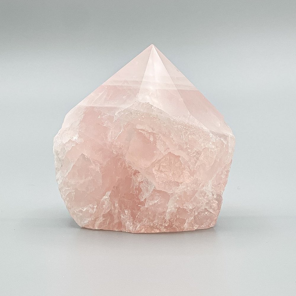 Rose Quartz Point, Pink Crystal, Rough, Polished Point, Love Stone - LARGE